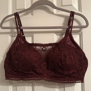 Aerie Real Power Wireless Push Up Joy Lace Bra